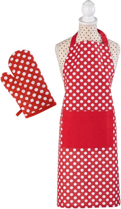 Kuchynský set BODKA červená 3 diely