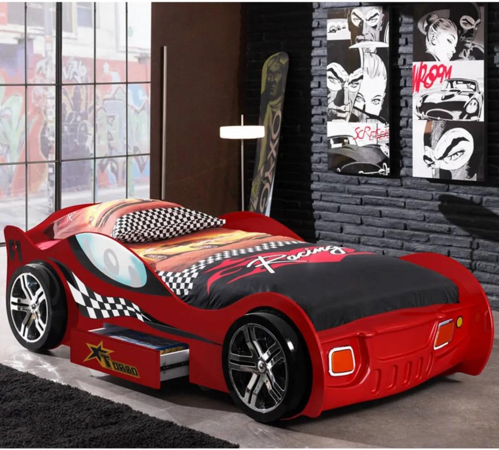 Detská posteľ auto Turbo Racing - červená