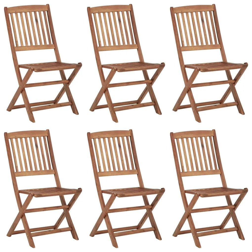 Skladacie vonkajšie stoličky 6 ks akáciový masív