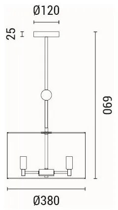 Luster na lanku 3xE14/15W/230V