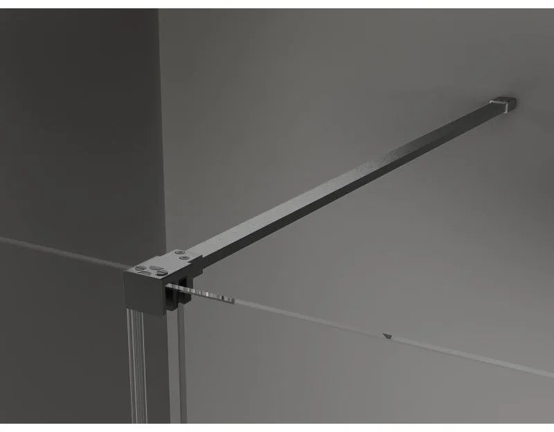 Mexen Velar, posuvné dvere do otvoru typ Walk-In 150 cm, 8mm číre sklo, grafitová matná, 871-150-000-03-66