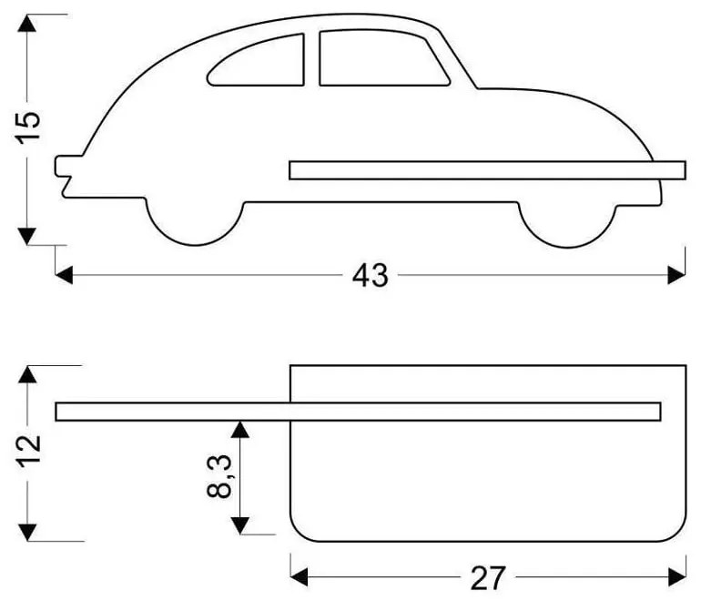 Sivé detské svietidlo Car - Candellux Lighting