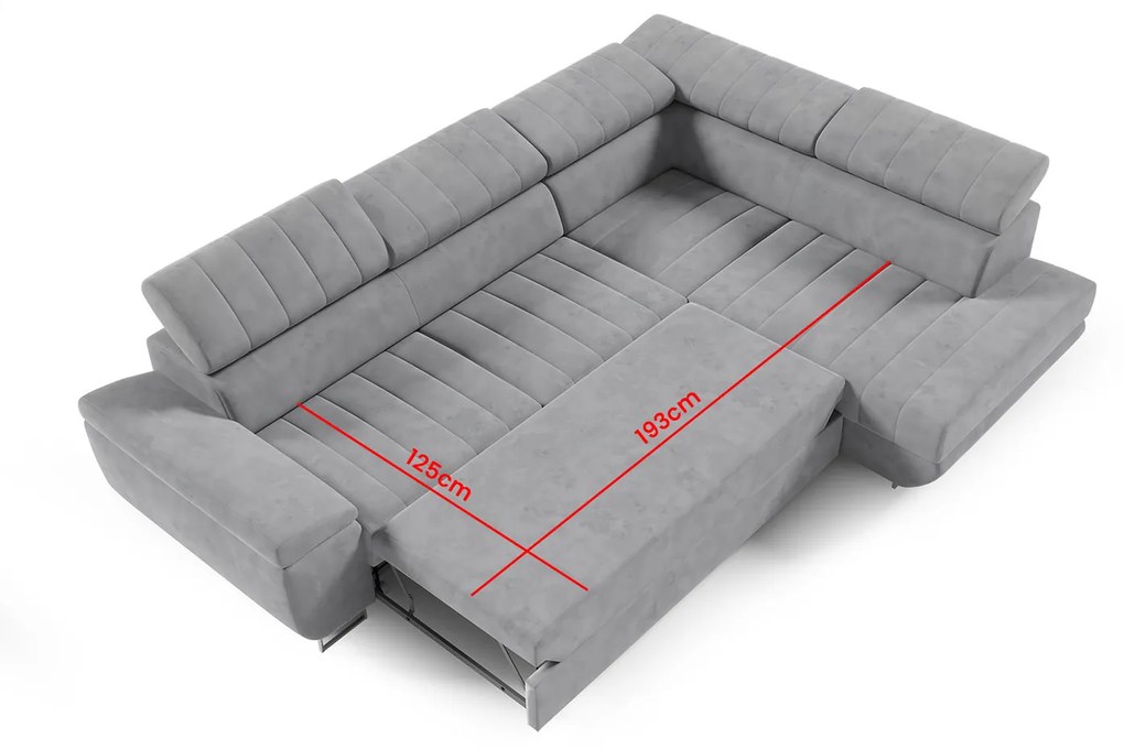 Rozkladacia rohová sedacia súprava HORIZONTE Ľavá Červená