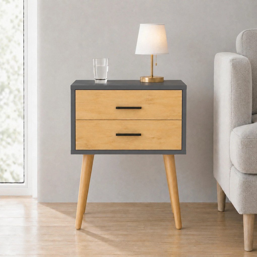 XXXLutz PRÍRUČNÝ STOLÍK, antracitová, dub medový, kompozitné drevo, 45/30/70 cm MID.YOU - Online Only obývacie izby - 000657063102