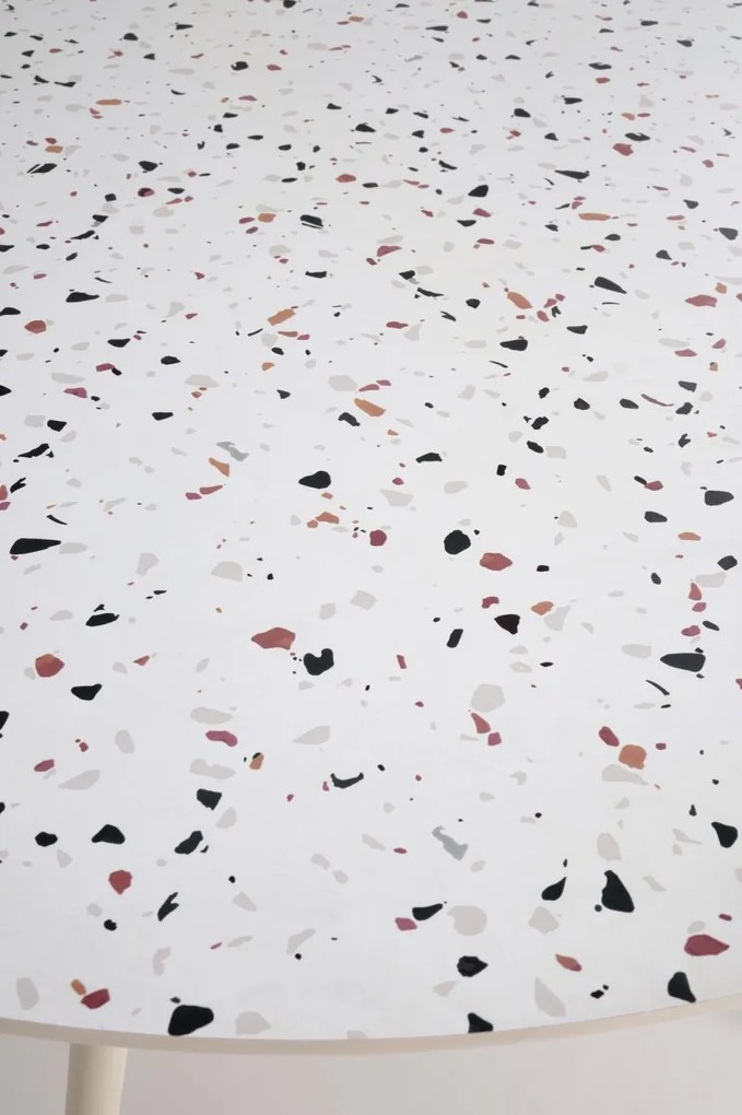Jedálenský stôl Aramis 120 cm terrazzo biely