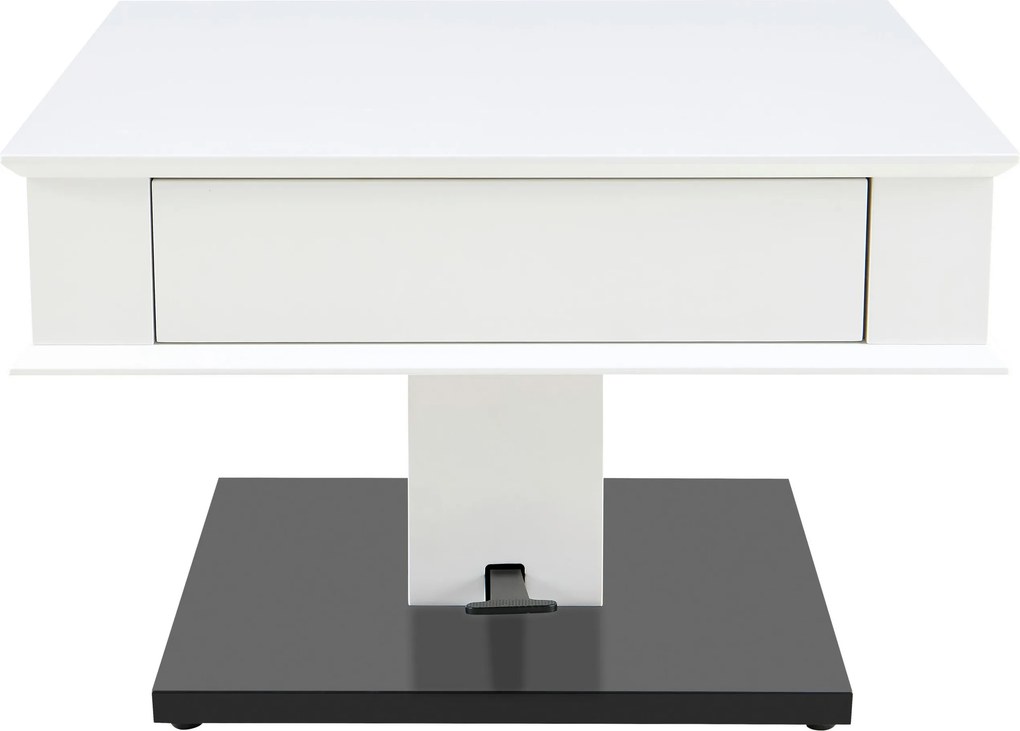 XXXLutz KONFERENČNÝ STOLÍK, čierna, biela, kov, kompozitné drevo, 70/70/46,5-66 cm Carryhome - Stolíky do obývačky - 002809005501