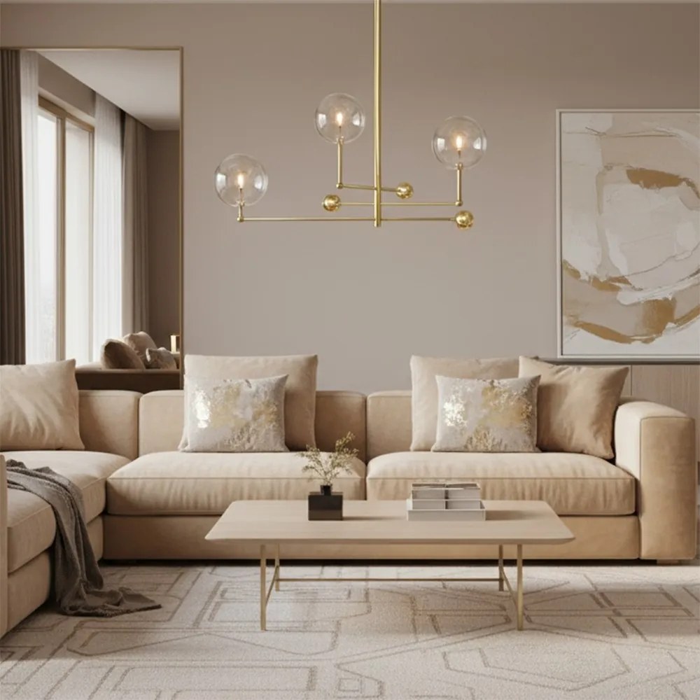 Závesné stropné svietidlo Kule 3 APP918-3CP zlaté