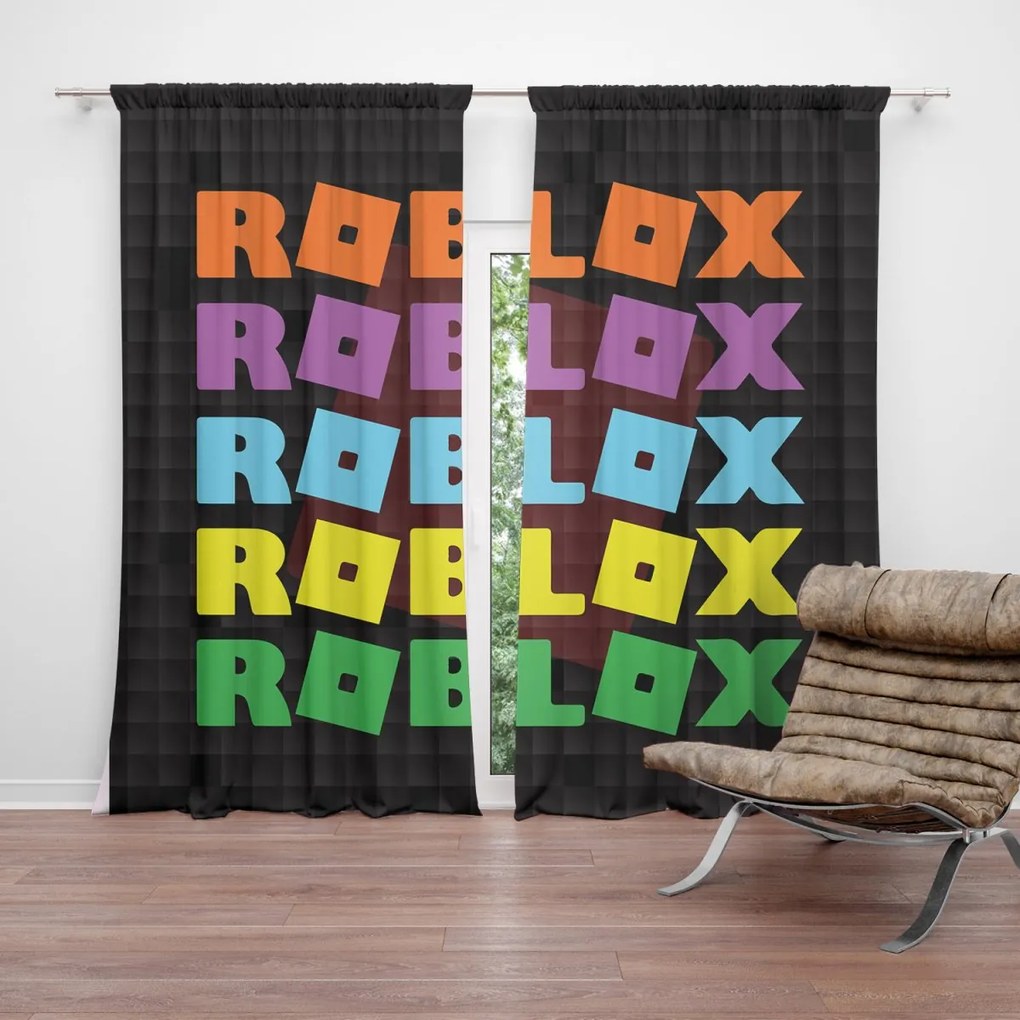 Sablio Záves ROBLOX Farebný text: 2ks 140x250cm