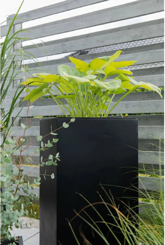 Kvetináč BLOCK, sklolaminát, výška 80 cm, antracit, outlet