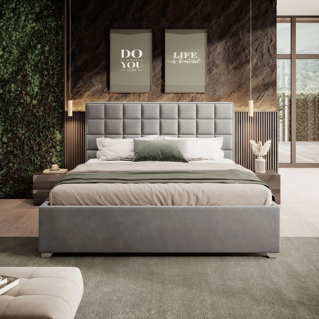 PROXIMA.store - Dizajnová čalúnená posteľ MONZA FARBA: tmavosivá, ROZMER: 180 x 200 cm