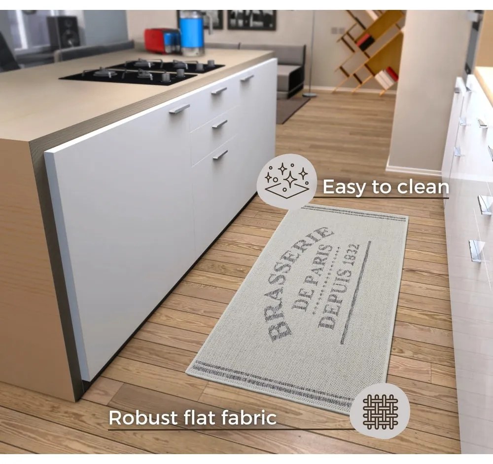 Sivý/krémovobiely behúň 62x150 cm Cucina – Hanse Home