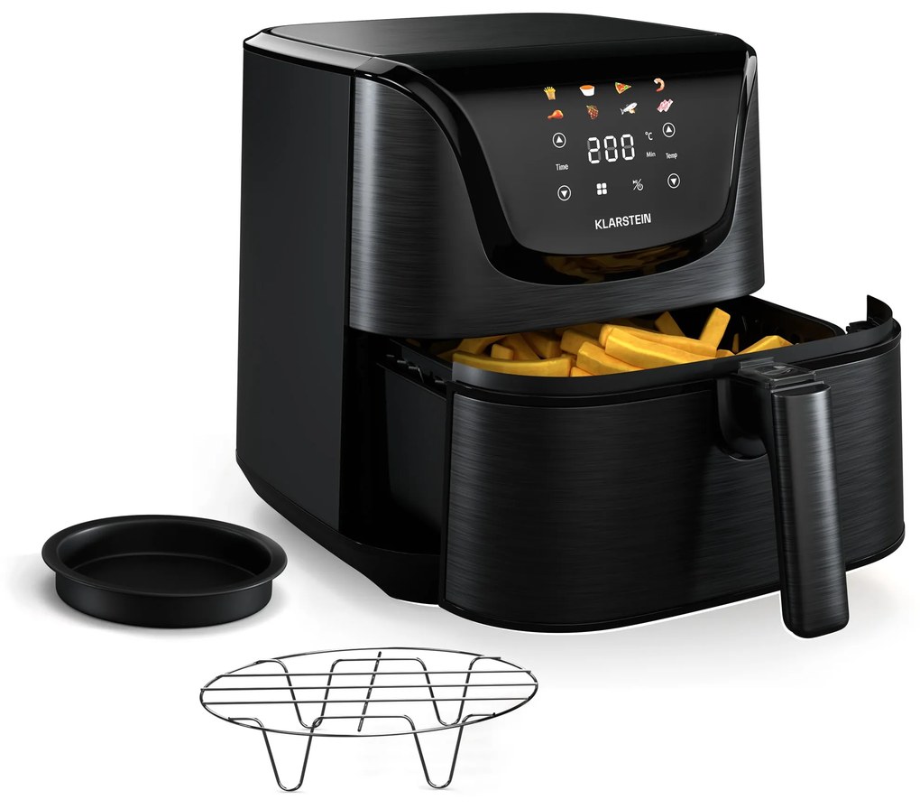 Klarstein AeroVital Deluxe teplovzdušná fritéza, 1700 W, 8 programov, vrátane príslušenstva, 200°C, Časovač