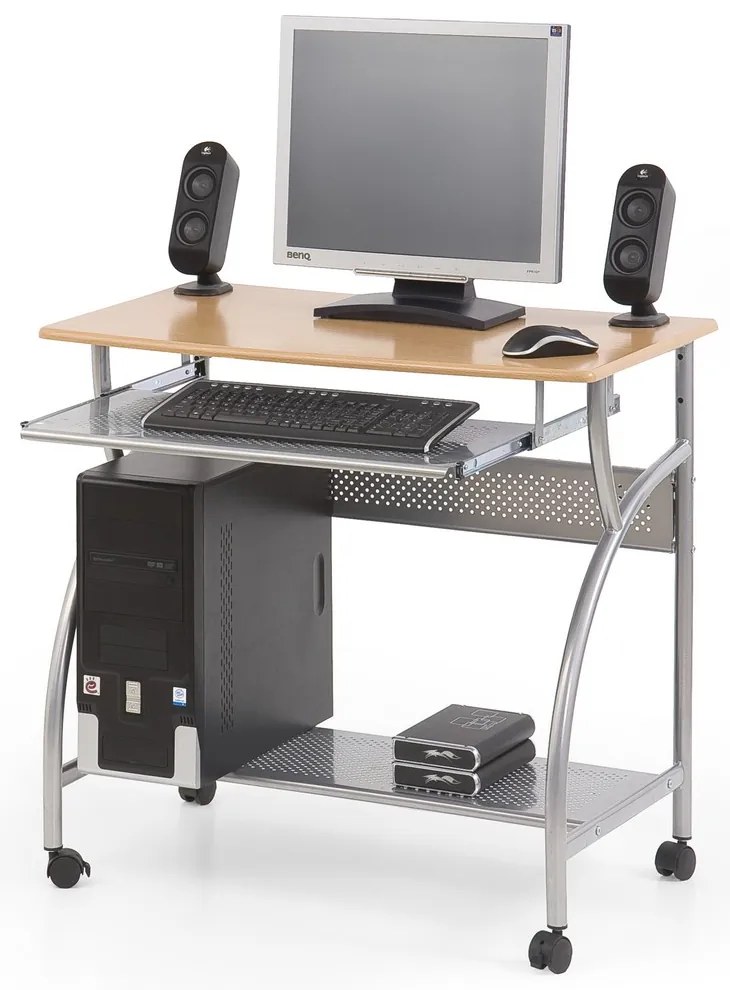 PC stôl Jacob, jelša / strieborná