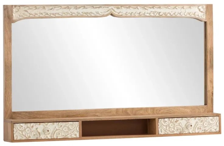 furniture-nabytek.cz - Masívne kúpeľňové zrkadlo Delhi z mangového dreva, lakované, hnedé – 130×75 cm