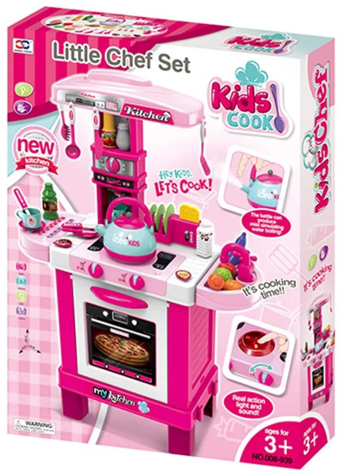 Detská kuchynka Baby Mix malý šéfkuchár ružová