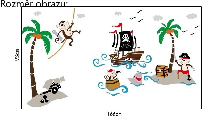 Veselá Stena Samolepka na stenu na stenu Pirátske opičky