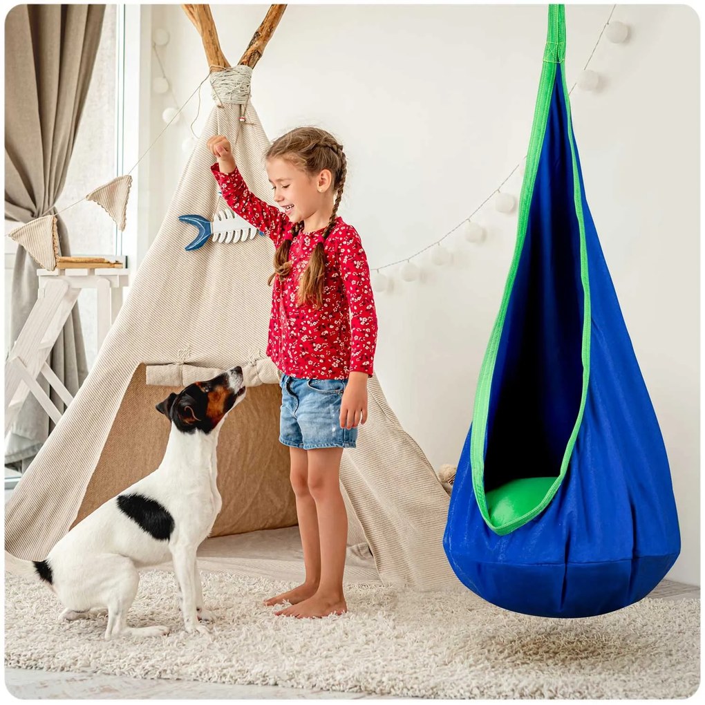 Závesné kreslo Neo-Sport cocoon modré