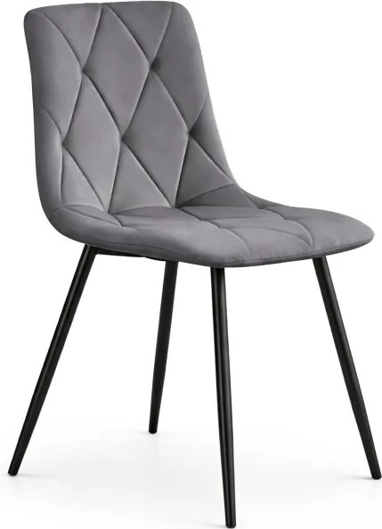 Jedálenská stolička MILO zamatová, grafitová / čierne nohy