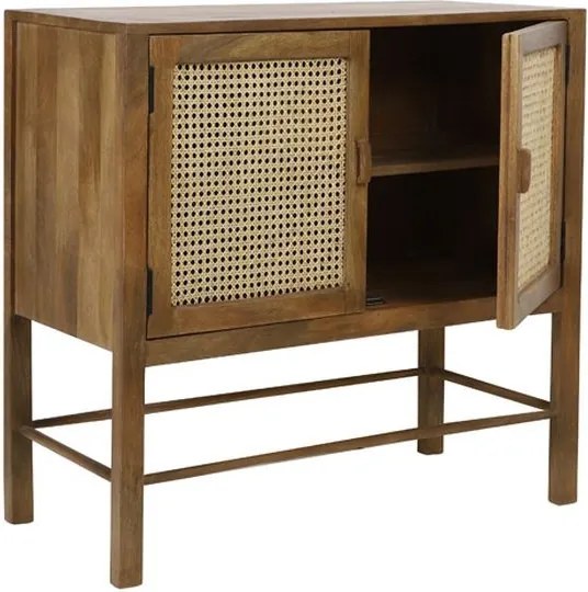 Drevená komoda Nipas s bambusovým výpletom - 88 * 40 * 84cm