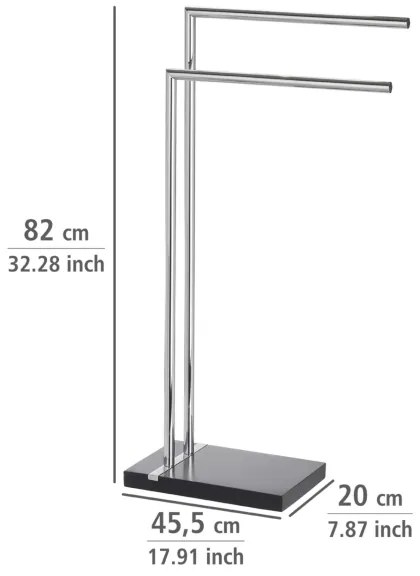 WENKO 20461100 - Stojan na uteráky NOBLE 45,5x82 cm chrom/čierna
