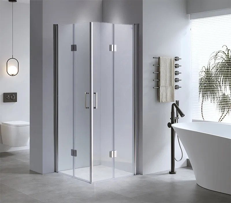 BPS-koupelny Štvorcový sprchovací kút ZES KZ1290B 90x90 chróm/transparent - bez vaničky