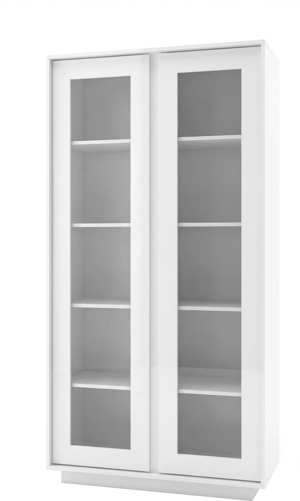 XXXLutz VITRÍNA, biela s vysokým leskom, 92/179/43 cm MID.YOU - Sklenené vitríny - 001844007001