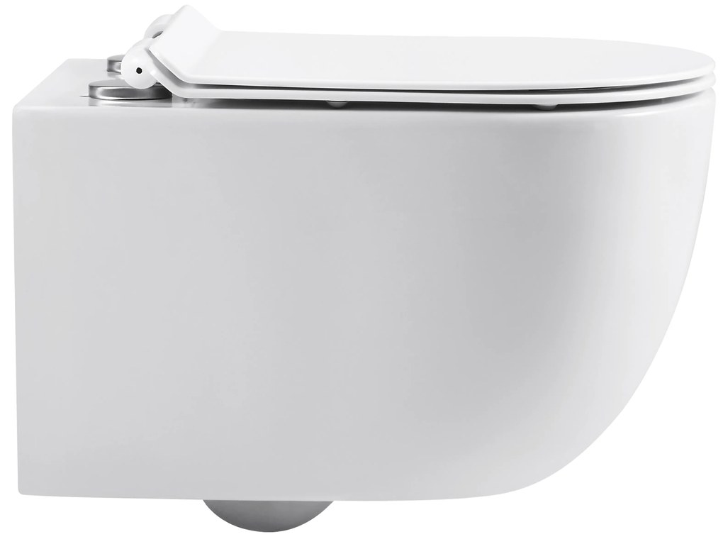 Cerano Felci, závesná WC misa Rimless 525x360x355 mm + UF toaletné sedátko, biela lesklá, CER-CER-417377