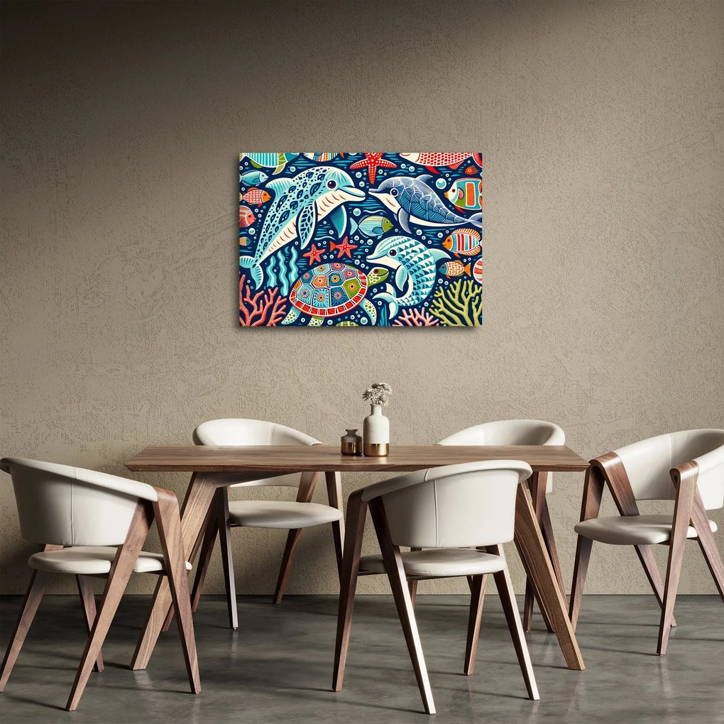 Obraz – Kreslené vodné zvieratká (70x50 cm)