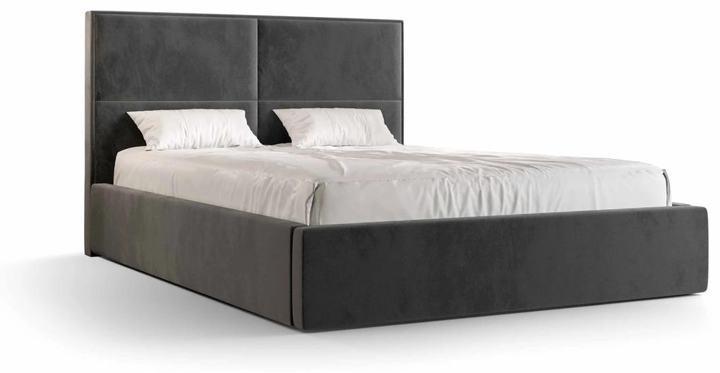 Manželská posteľ 160 cm Alfonso (tmavosivá) (s roštom a úložným priestorom). Vlastná spoľahlivá doprava až k Vám domov. 1046799