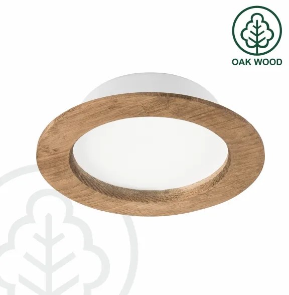 LED Podhľadové svietidlo WOODY SPOT LED/12,5W/230V 3000K orech ? 16 cm