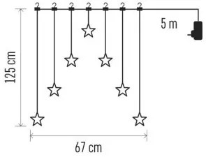 LED vánoční závěs se sedmi hvězdami Dima teplá bílá