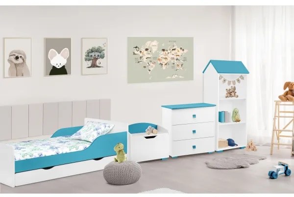 Komoda PABIS 87x83 cm biela/modrá