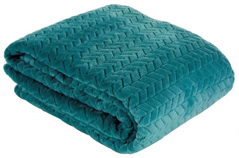 EUROFIRANY Klasická deka z vlákna príjemného na dotyk 170 cm x 210 cm tmavo tyrkysová 100 % polyester Varianta: 335308