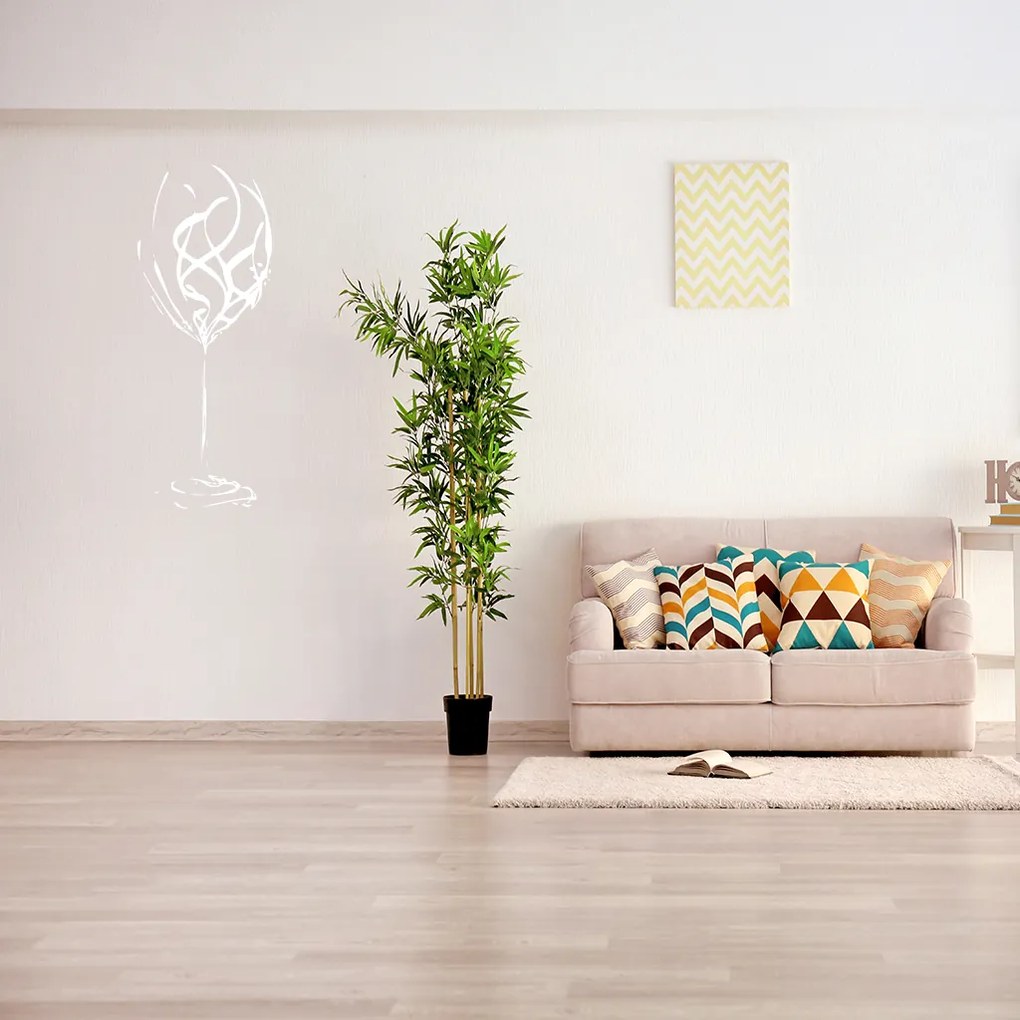 Veselá Stena Samolepka Pohár na víno Farba: zelená, Veľkosť: 60 x 155 cm