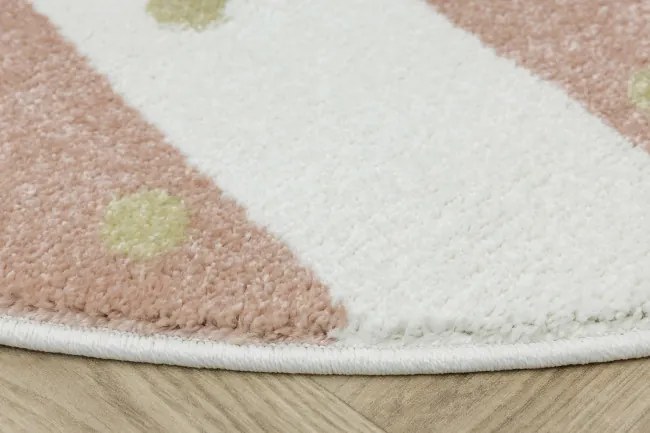 Koberec LIMA M044A krémový / ružový / zlatý kruh