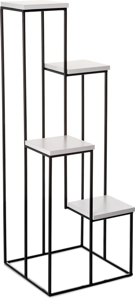 STOJAN NA KVETINÁČ KASKADA 110X40X40 CM ČIERNA/BIELA