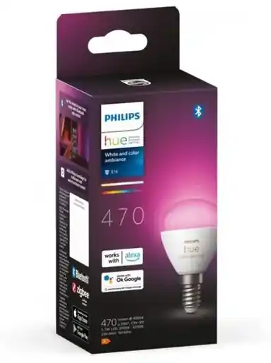 Philips HUE 8719514491229 Philips Hue White and Color žiarovka LED, E14,  5,1W, 470lm, 2000-6500K+RGB, stmievateľná | BIANO