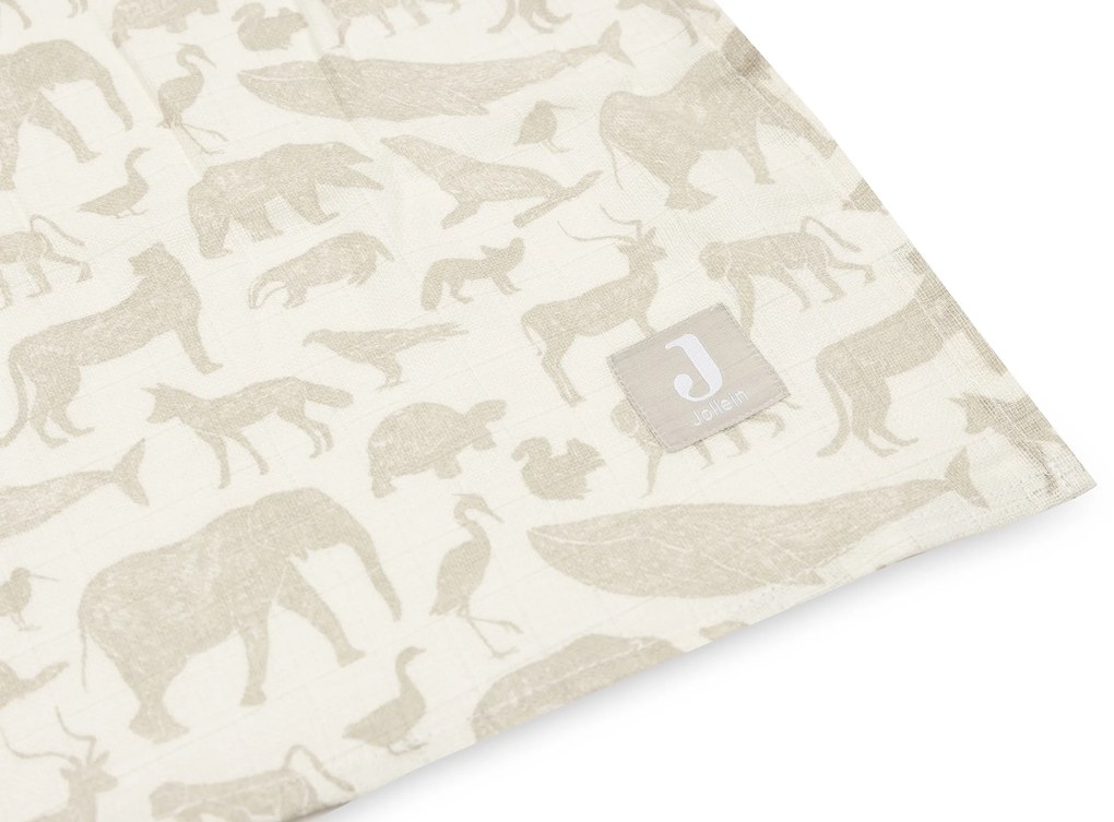 Plienky zavinovacie 2ks 115x115cm Animals Nougat