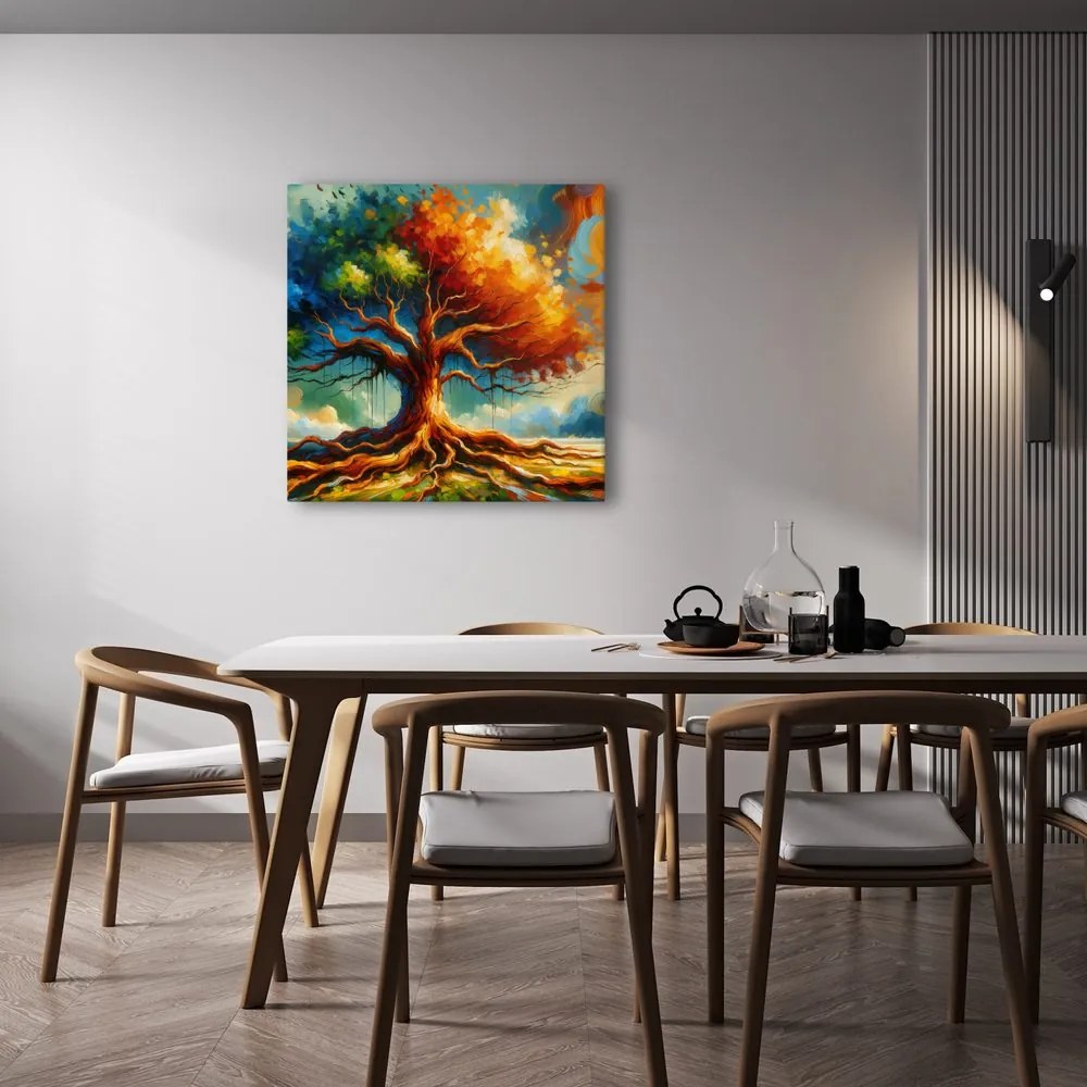 Obraz farebný strom života s koreňmi