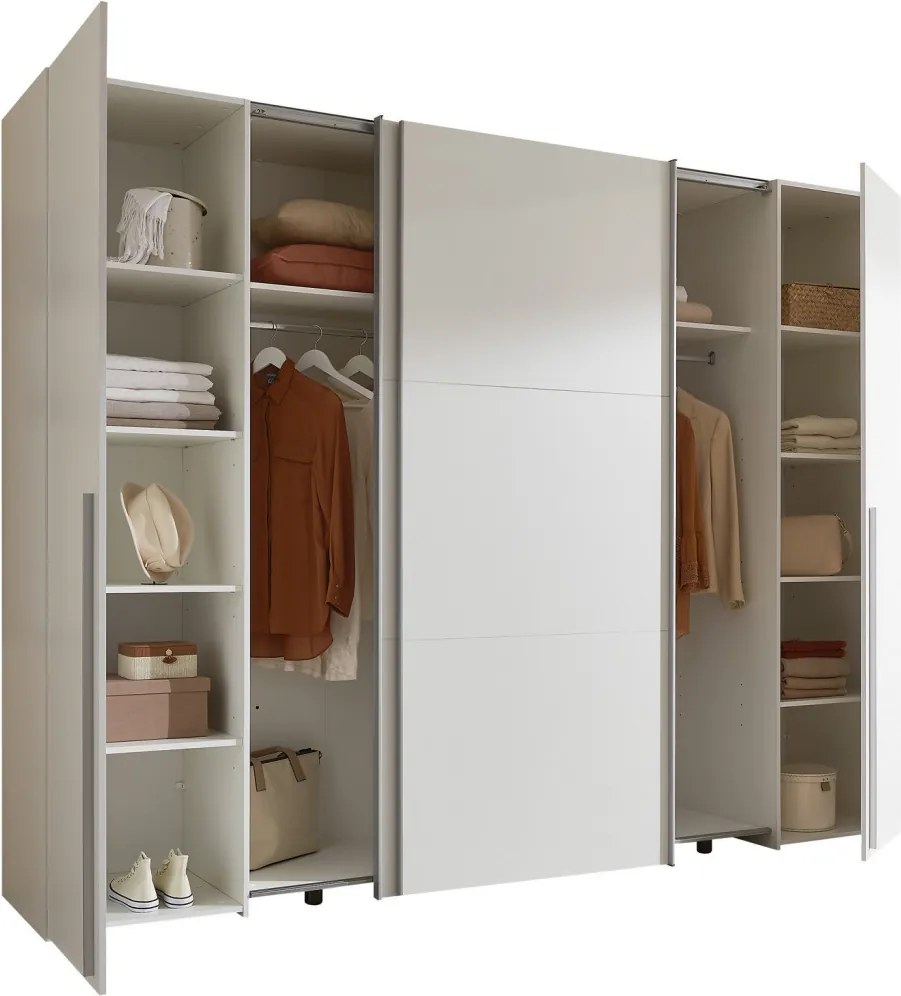 Šatníková skriňa Maturs, 267 cm, biela