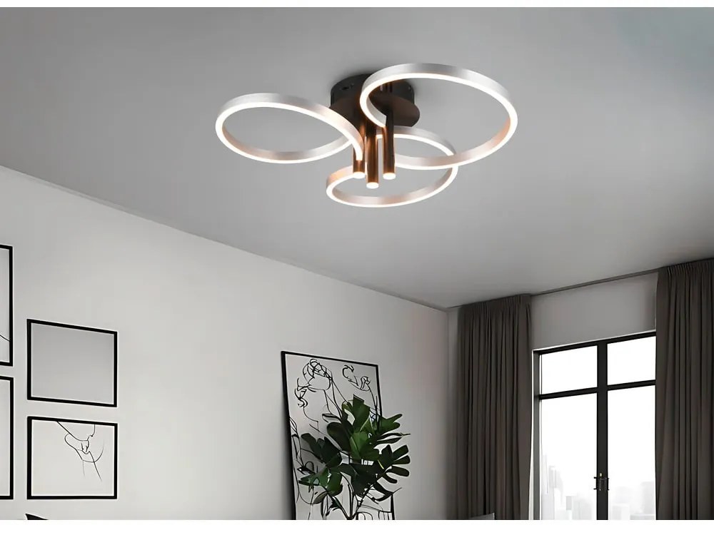 LED stmievateľné stropné svietidlo v čierno-striebornej farbe Caruso – Trio