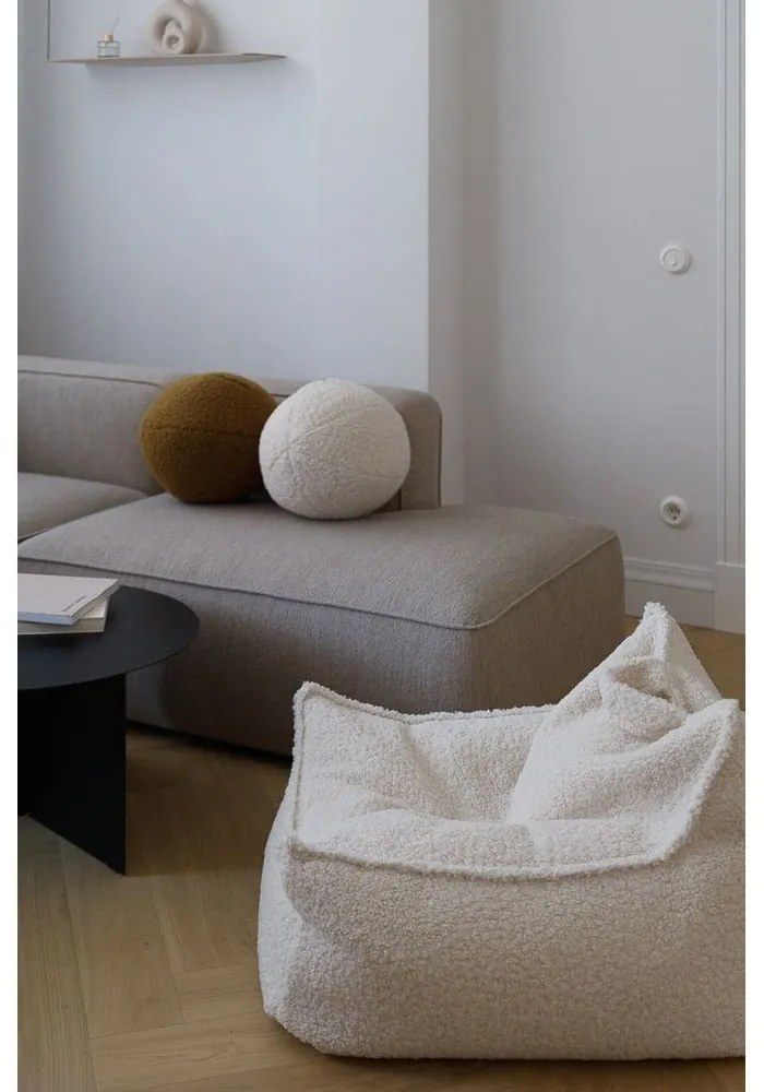 Krémový detský sedací vak z textílie buklé Chair – Wigiwama