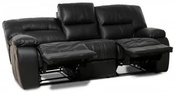 Trojmiestna pohovka MESONICA s manuálnou funkciou relax, čierna (Genisia 910)