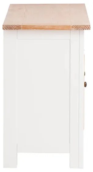 furniture-nabytek.cz - Masívna skrinka pod umývadlo Capera z borovice a MDF, lakovaná, biela a hnedá – 140×45×75 cm