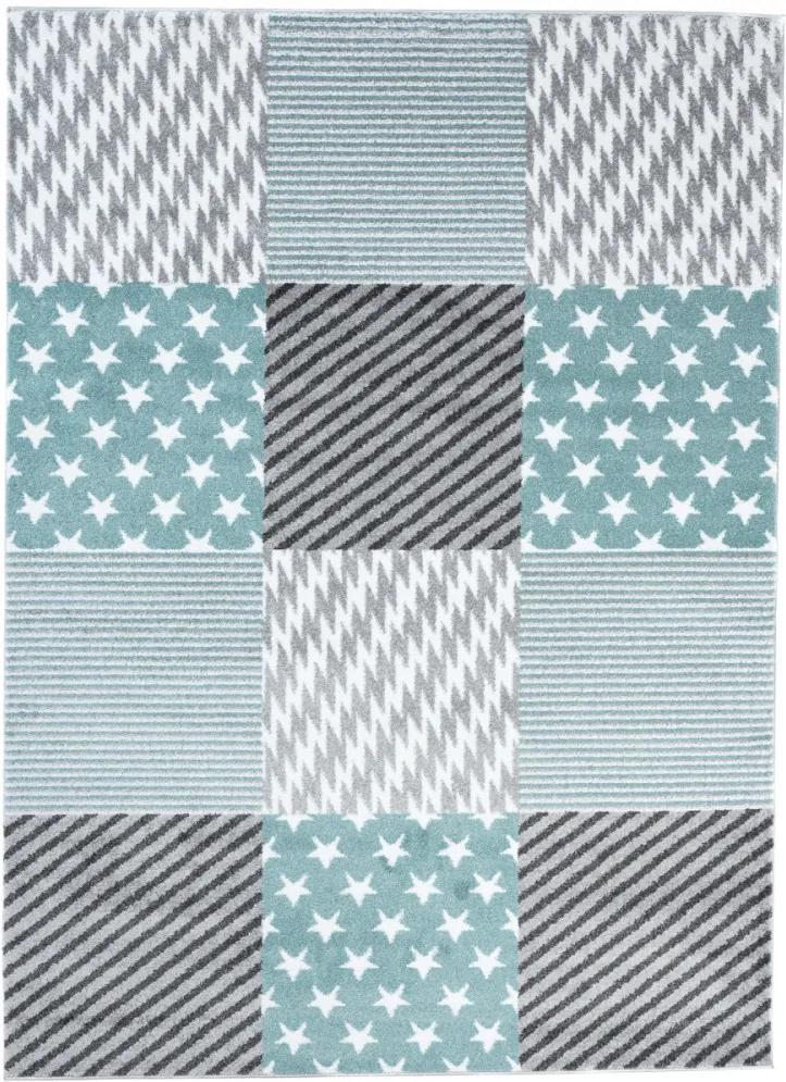 Detský kusový koberec Kocky modrozelený, Velikosti 120x170cm
