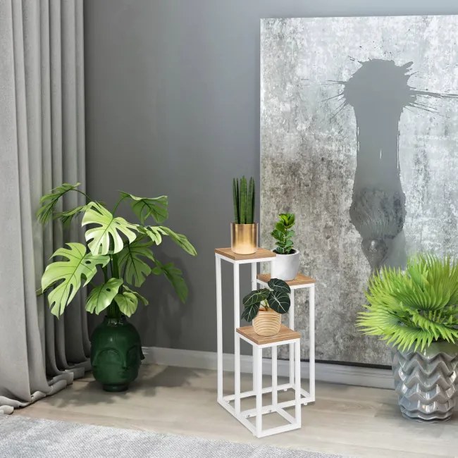 Stojan na kvety MUNIR biely