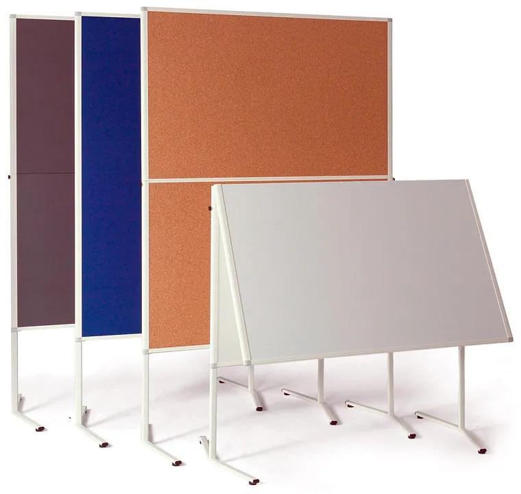 Informačná a moderačná tabuľa, 1200 x 1500 mm, textilná, modrá, sklopná
