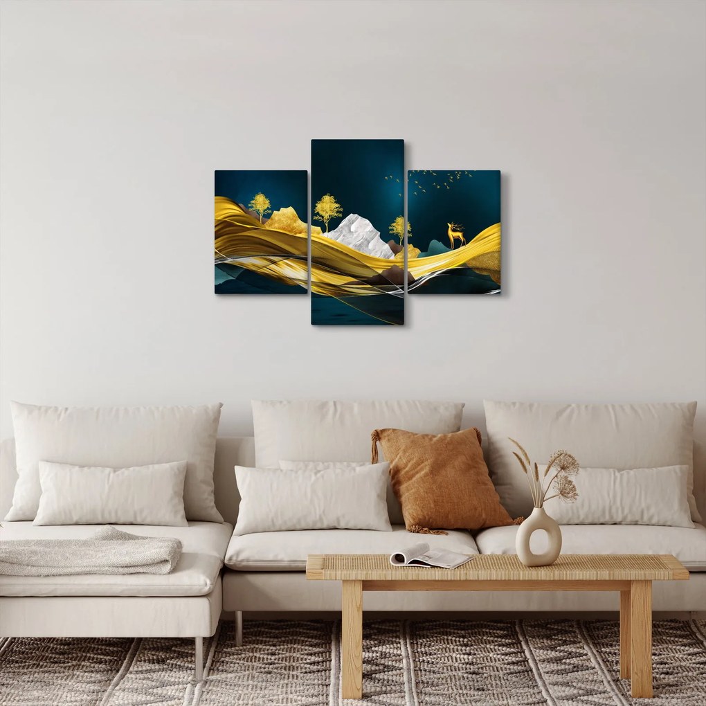 Obraz - Jeleň v krajine (90x60 cm)