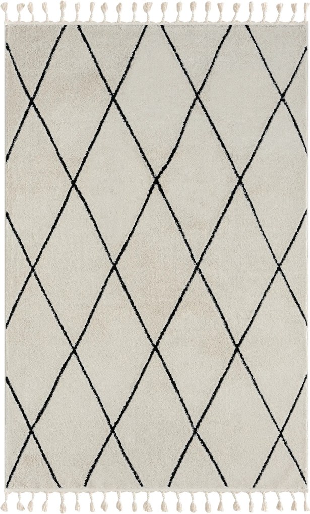 My Flair, Kusový koberec Moroccan Fantasy weiß, 140x200, čiernobiela, obývacia izba