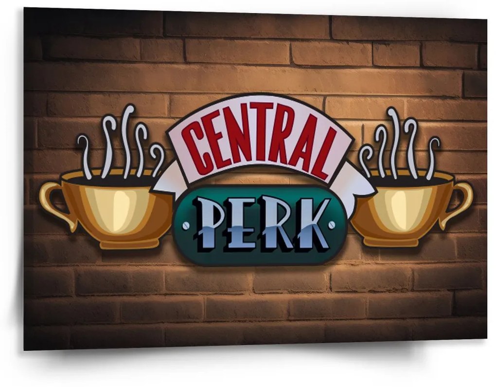 Sablio Obraz Seriál přátelé CENTRAL PERK Cihly - 150x110 cm